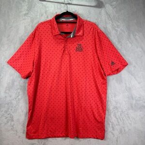 Adidas Men's Polo Shirt Size XL Red Black Logo Outdoor Collared Golf